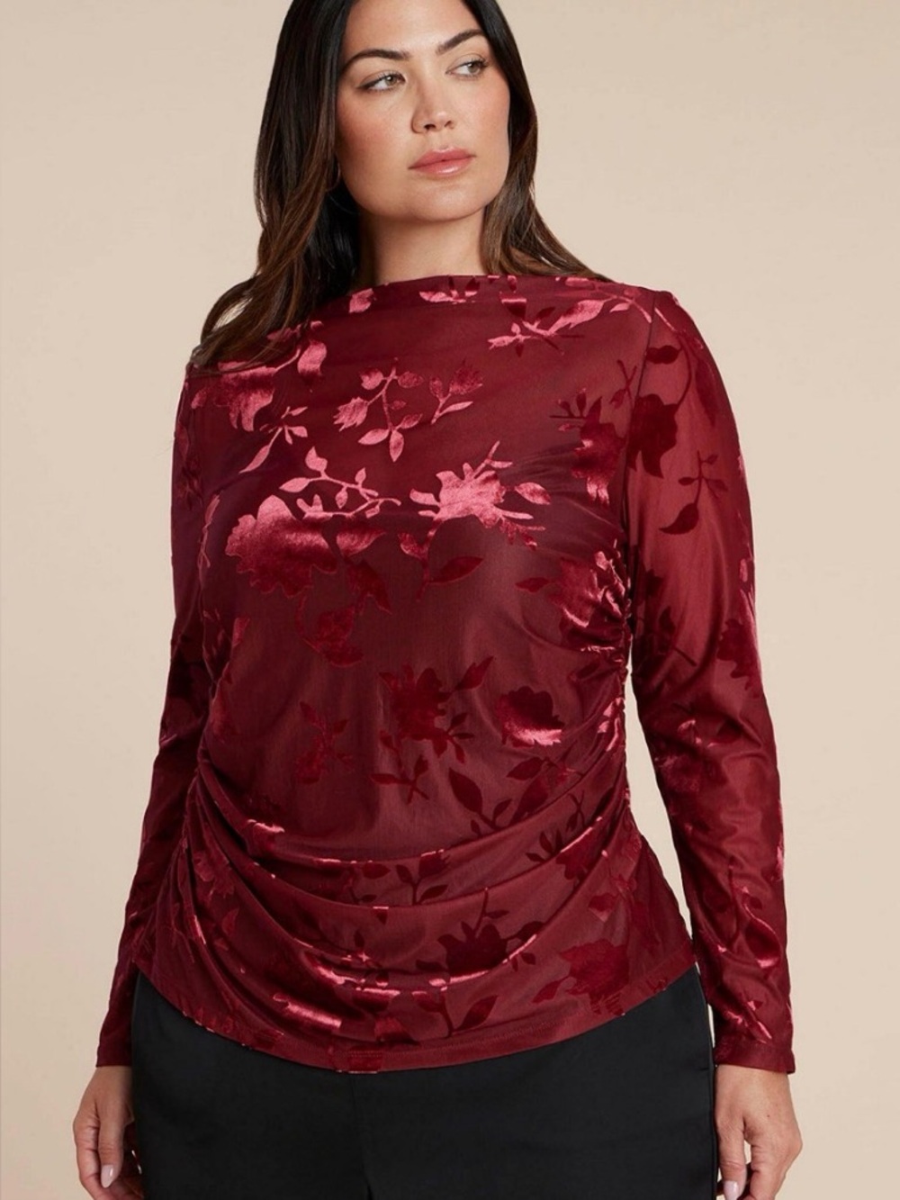 NWOT Eloquii Floral Jacquard Top Size 22